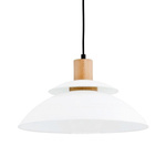 Lampa wisząca nowoczesna zwis TROPIC drewno/biały śr. 44cm