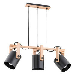 Designerska lampa wisząca TRIOS 3x E27 wys. 70cm | czarny