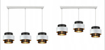 Lampa wisząca w stylu glamour biało-czarno-złota trzy źródła światła