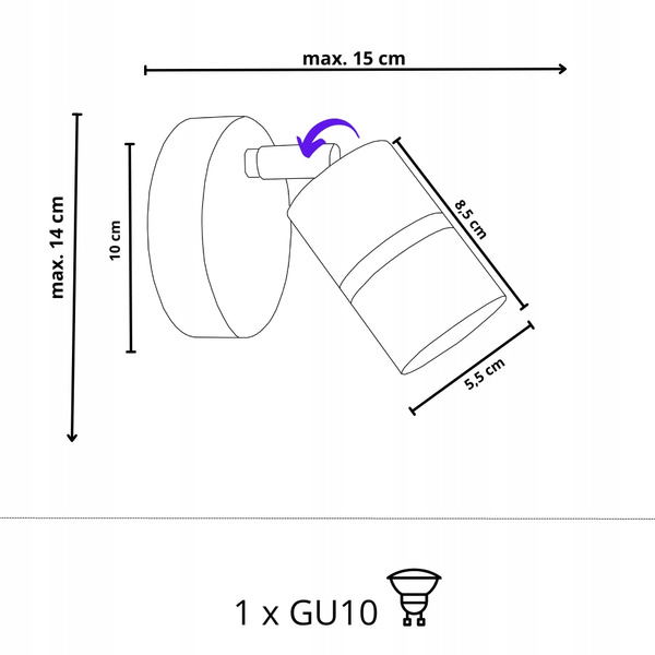 Lampa ścienna do pokoju dziewczynki Jednorożec GU10