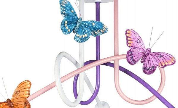 Lampa sufitowa do pokoju dziewczynki pastelowa Tęczowy Zawijas 3xE37 LED 