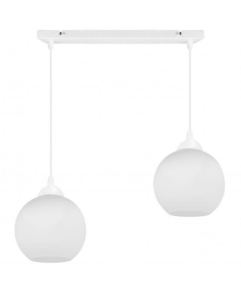 Nowoczesna lampa wisząca kuliste mleczne klosze