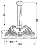 Lampa wisząca lustrzana chrom bite szkło 3x60W Cromina Candellux 35-56375