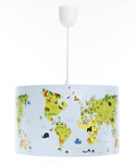 Lampa sufitowa dla chłopca i dziewczynki Mapa Świata 50 cm