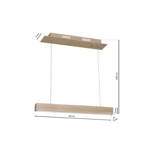 Lampa wisząca TIMBER, naturalne drewno, 12W LED, barwa ciepła 3000K, MLP567