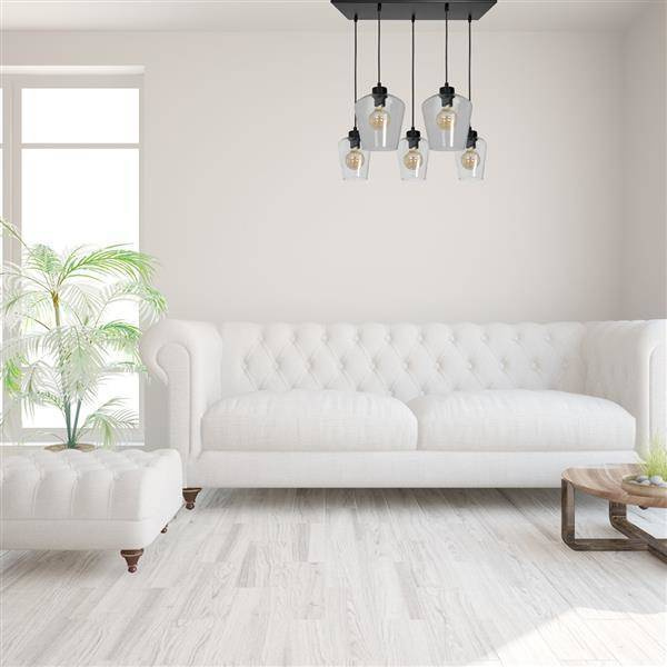 Nowoczesna lampa wisząca prostokąt SANTIAGO CLEAR MLP6615