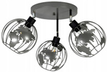 Lampa sufitowa do pokoju młodzieżowego szara  Edison Globus 3 