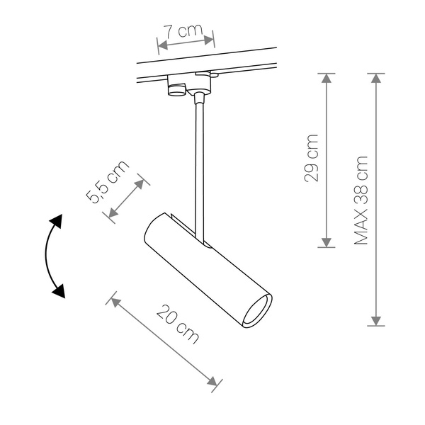Lampa sufitowa PROFILE EYE SUPER C BLACK