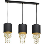 Nowoczesna lampa wisząca listwa ALMERIA BLACK/GOLD 3xE27 MLP64400
