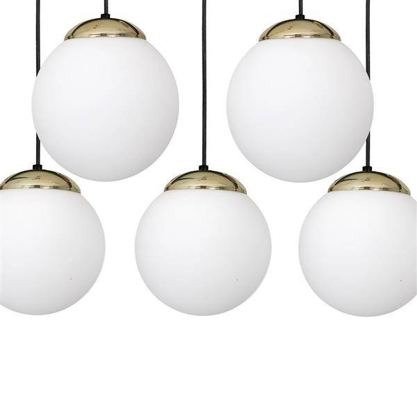Nowoczesna lampa wisząca prostokąt SPARTA BLACK / GOLD MLP6501
