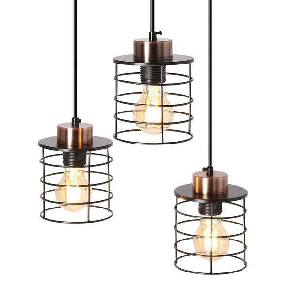 Lampa wisząca sufitowa czarna talerz 3xE27 Glob 33-00408