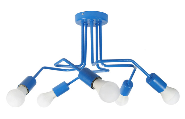  Lampa sufitowa do pokoju dziecięcego niebieska 5-punktowa Vanessa Loft 5xE27 Led 