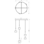 Lampa wisząca ARENA, MLP7787, czarny/srebrny, 5x11W GX53