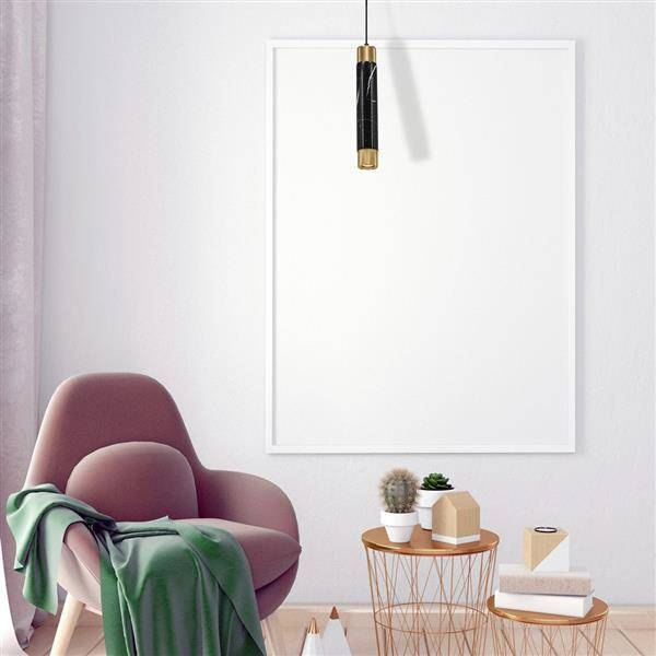 Nowoczesna lampa wisząca MARBLE BLACK/GOLD 1xGU10 ML63400