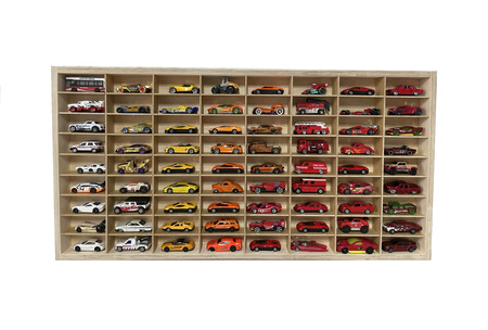 Półka na resoraki Hot Wheels drewniana organizer do pokoju dziecka naturalna 72