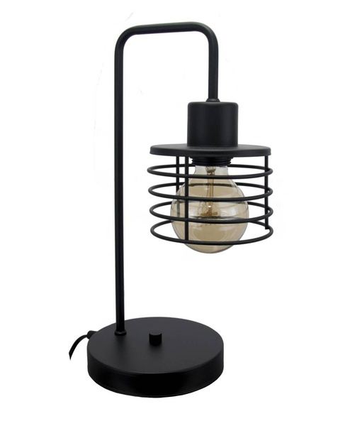 Lampka stołowa czarna Koszyk loft 