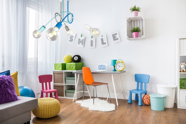 Lampa sufitowa do pokoju dziecka pastelowa Tęczowy Zawijas 4xE27 Led 