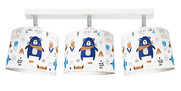 Lampa sufitowa do pokoju dziecka 3 punktowa regulowana z motywem misia Teddy 3xE27 Led 