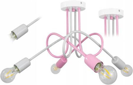 Lampa sufitowa do pokoju dziewczynki pastelowa w stylu loft  Mondo 4
