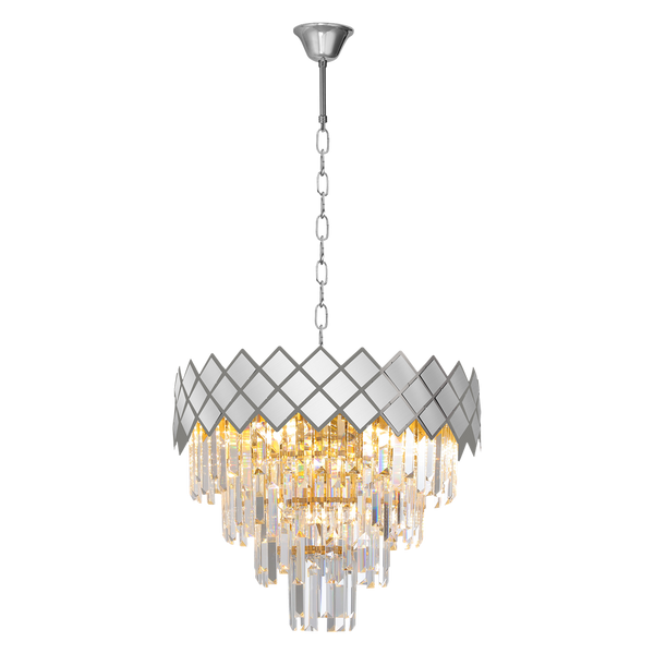 Lampa wisząca CARISMA, chrom/transparentny, 9x40W E14, ML8889
