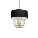 Nowoczesna lampa wisząca ALMERIA BLACK/GOLD 1xE27 MLP6442