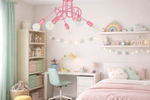 Lampa sufitowa do pokoju dziewczynki różowa Magiczny Zawijas 5xE27 Led 