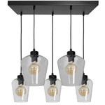 Nowoczesna lampa wisząca prostokąt SANTIAGO CLEAR MLP6615