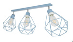 Lampa sufitowa do pokoju dziecka niebieska- nowoczesny druciak w stylu loft Carmen 3xE27