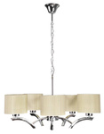 Lampa wisząca chrom + krem abażur 5x60W żyrandol Draga Candellux 35-04222  