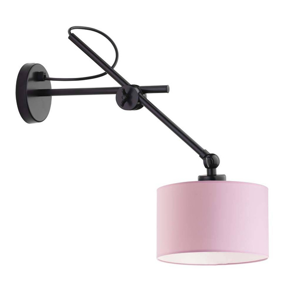  Lampa ścienna dla dziewczynki różowy abażur na przegubie Świetlisty Cylinderek