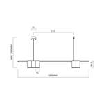 Lampa wisząca (listwa) GENESIS WHITE 5xGU10