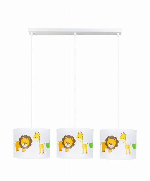 Lampa dziecięca kolorowa abażury w zwierzątka kontury