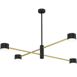 Lampa sufitowa CROSS, MLP8419, czarny/złoty, 4x11W GX53