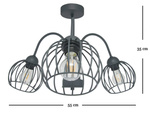 SUFITOWA LAMPA ARCANA 3 GRAFIT KULA