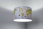 Lampa sufitowa dla chłopca i dziewczynki Mapa Świata 50 cm
