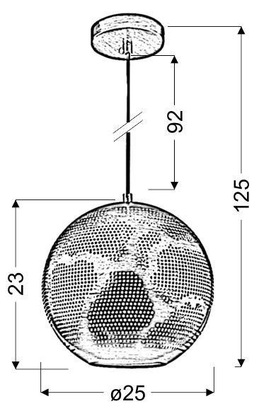 Lampa sufitowa wisząca Candellux Sfinks 31-43276  kula   E27 ażurowy jasno brązowy