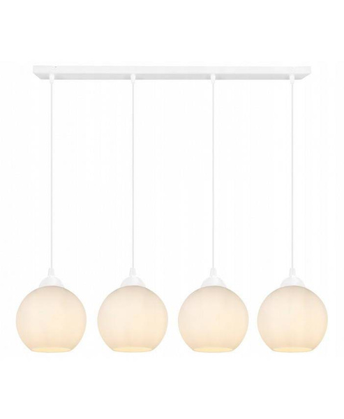Nowoczesna lampa wisząca kuliste mleczne klosze