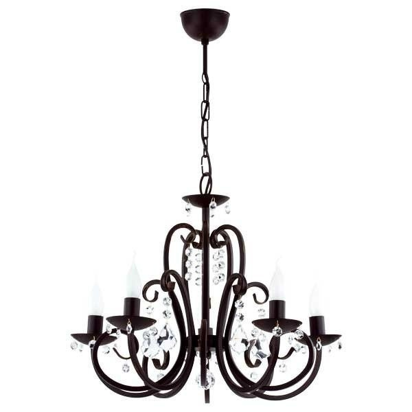 Żyrandol klasyczny świecznikowy NERO śr. 56cm czarny