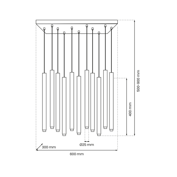 Lampa wisząca MONZA BRASS, MLP8845, czarno-złota, 11x8W G9