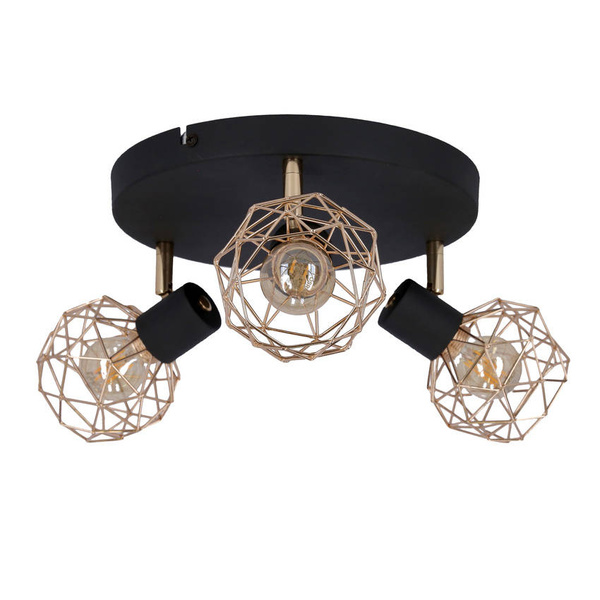 Lampa sufitowa Candellux Acrobat 98-66466 plafon czarny  E14 klosz złoty