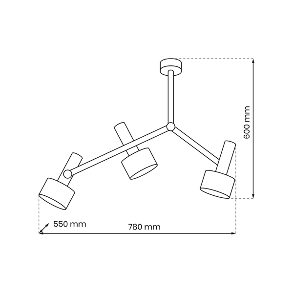 Lampa sufitowa LINTERNA, MLP8677, czarna, 3x11W GX53