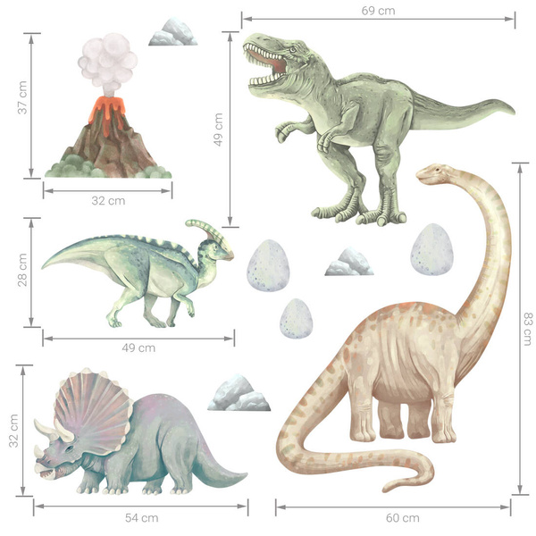 Naklejki na ścianę Dinozaury 1