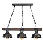 Lampa wisząca FARO BLACK / WOOD 3xE27 60W MLP6243 