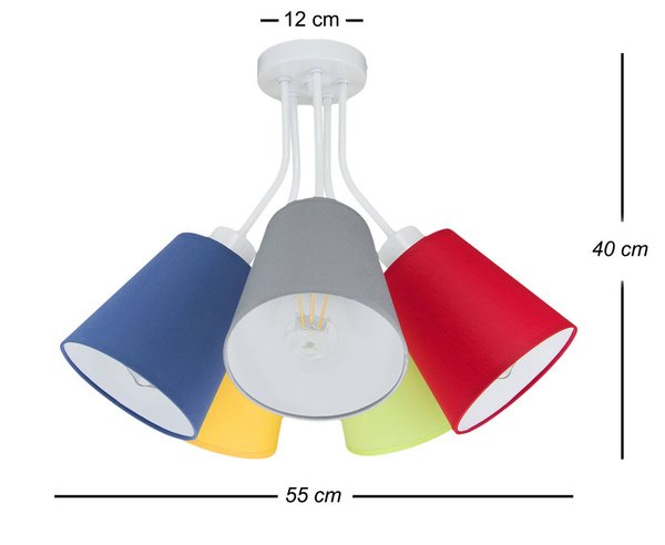 Lampa sufitowa do pokoju dziecięcego kolorowa Bloom 5xE27 LED
