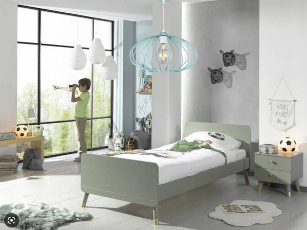 Lampa sufitowa do pokoju dziewczynki miętowa Druciak Owal 1