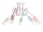 Lampa sufitowa do pokoju dziecka pastelowa Magiczny Zawijas 5xE27 Led 