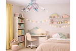 Lampa sufitowa do pokoju dziewczynki pastelowa Tęczowy Zawijas 4xE27 Led 