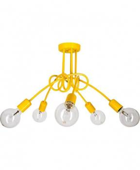 Lampa sufitowa do pokoju dziecięcego żółta w stylu loft  Edison 5