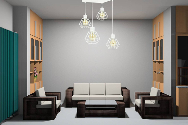 LAMPA WISZĄCA SUFITOWA PLAFON KWADRAT DIAMENT GRAFIT MODERNO