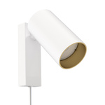 Lampa punktowa natynkowa MONO KINKIET z przewodem I 10W GU10 | biały złoty